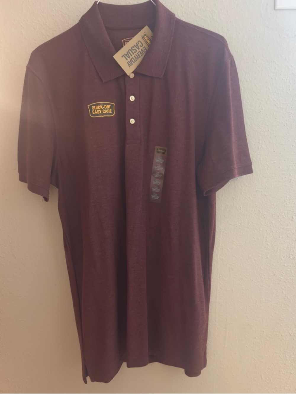 NWT The Foundry Supply Co. Quick-Dri Polo Shirt XLT Autumn Burgundy